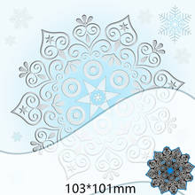 Troqueles de corte de Metal de encaje de nieve y plantilla de sellos para álbum de recortes DIY, tarjeta de papel de relieve, 103x101mm 2024 - compra barato