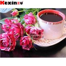 Kexinzu 5D DIY Full Square/Round Drill Diamond Painting Kit "Coffee rose" Embroidery Mosaic Cross Stitch Stickers Decor Gift Xf0 2024 - buy cheap
