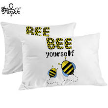 Bee Yourself by Taemin Ankh-funda de almohada con dibujos de insectos, funda de almohada rectangular con letras de colmena, ropa de cama, bonita funda de almohada para niños 2024 - compra barato