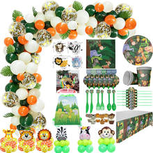 Happy Birthday Safari party Jungle Party Supplies Decorations  for Boy favorite baby shower Birthday party Supplies collection 2024 - buy cheap