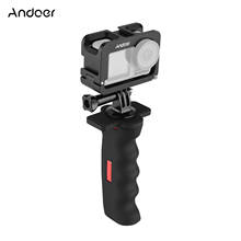 Andoer Metal Camera Cage Compatible for OSMO ACTION Vlogging Shooting Case with Cold Shoe Mount 1/4 Screw Interfaces 2024 - buy cheap