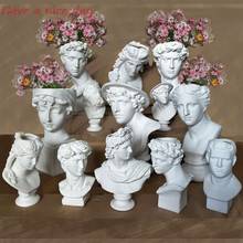 Modern Nordic Style Creative Portrait Vase Human Head Decorative Ornaments Resin David Home Decoration 2024 - buy cheap