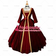 fondcosplay Victorian Rococo Medieval Gown Ball Gothic Punk dark red Velvet Dress Cosplay Costume Tailor-made[G1330] 2024 - buy cheap