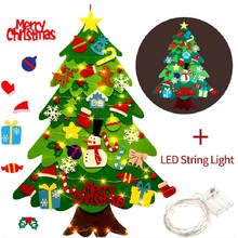 Decoraciones de fieltro LED para árbol de Navidad, manualidades artesanales para el hogar, regalos de Año Nuevo para niños, Kit de decoración de árbol de Navidad 2021 2024 - compra barato