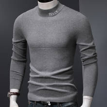 Winter Half Turtleneck Sweater Men Long Sleeve Standard Knitted Pullover Mens Clothes 2024 - buy cheap