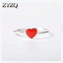 ZYZQ-Anillos abiertos de corazón rojo sangriento, de boda de compromiso chapados en plata de alta calidad, declaración, propuesta, anillo de dedo, Top caliente 2024 - compra barato