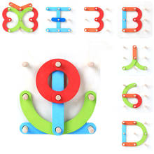 Crianças conjunto de coluna geométrica número digital alfabeto letra forma chinesa animal de madeira puzzle jogo brinquedos educativos 2024 - compre barato