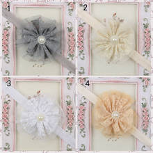 Fashion Handmade Lace Flower Hairband with Pearl Solid Color Elastic Headband Baby Girls Hair Accessories Children Headwear 2024 - buy cheap