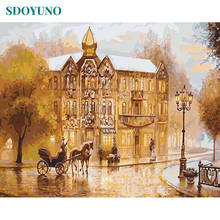 SDOYUNO 60x75cm Oil Painting By Numbers Kits Street Scenery DIY Pictures By Numbers On Canvas Frameless Hand Painting Home Decor 2024 - buy cheap