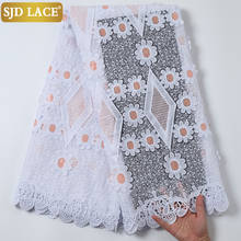 SJD LACE 2021 New Arrival African Lace Fabric With Sequins French Lace Fabric Embroidery Milk Silk Laces For Wedding Party A2189 2024 - buy cheap
