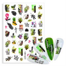 NEW 3D Leaf Stickers Adhesive Nail Decals Letter Graffiti Abstract Lady Face Design Manicure Decoration Nail Art Accessory Tools 2024 - buy cheap