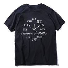 Camisa de manga curta casual dos homens do t-shirt do t do algodão da cópia do relógio da matemática de coolmind 100% 2024 - compre barato