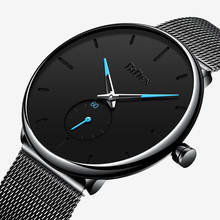 Minimalism Men Casual Watch Waterproof Black Casual Unique Style Stianless Steel Male's Wristwatch Stop Watch Gift 2024 - buy cheap