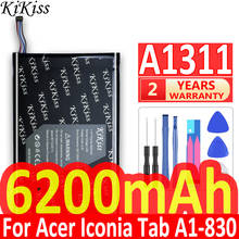 KiKiss-batería de litio para Tablet A1311, para Acer Iconia Tab A1-830, A1311, A1, 830, 6200mAh, baterías recargables de polímero 2024 - compra barato