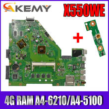 Akemy X550WE Laptop motherboard For Asus  X550WAK X550WE X550W Test original mainboard 4G RAM A4-6210/A4-5100 2024 - buy cheap