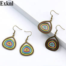 Exknl Fashion Colorful Vintage Earrings Women Long Dangle Bohemian Boho Trendy Drop Earrings 2019 Jewelry Wholesale Bijoux New 2024 - buy cheap