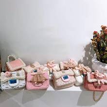 Monederos y bolsos Mini Rabbit para niños, bolsas cruzadas de fiesta con perlas bonitas, Cartera de princesa, bolsas de mano, regalo 2024 - compra barato