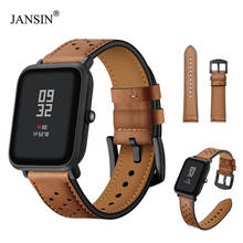 20 мм Ширина кожаный ремешок для Xiaomi Huami Amazfit Bip BIT PACE Lite Youth Смарт-часы браслет ремешок для Huami Amazfit Bip 2024 - купить недорого