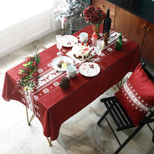 Toalha de mesa vermelha nórdica, decoração para sala de estar, mesa de chá retangular para tv e armário, cobertura contra poeira, natal e ano novo 2024 - compre barato