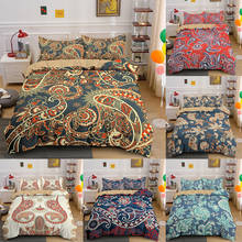 Jogo de cama estilo caxemira com decoração de mandala, conjunto indiano com 2/3 peças com fronha, edredon e fronha 2024 - compre barato