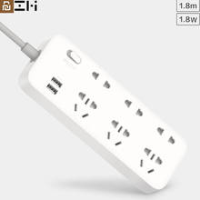 Original youpin ZMI 18W Power Strip 6 AC Sockets [3 Five / Two Hole] 2 USB Smart Output One-Piece Copper Upgrade Safety 2024 - buy cheap