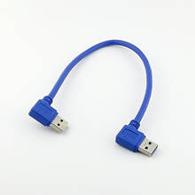 1 шт. USB 3,0 A папа 90 градусов прямой угол к штекеру, левый угол адаптера кабеля 1 фут 2024 - купить недорого