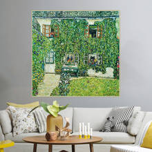 Holover Gustav Klimt-pintura al óleo de "La casa de Guardaboschi", lienzo, arte occidental, decoración, póster, Estética de pared, decoración del hogar 2024 - compra barato