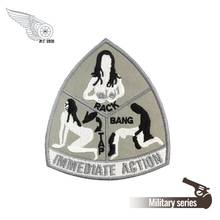 Ação imediata torneira rack bang bordado militar remendo ferro no uniforme motociclista militar emblema 4 polegadas remendos do punk 2024 - compre barato