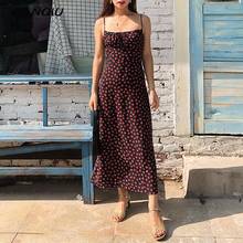 2019 vintage chiffon vestido floral mulheres sexy sem costas midi vestido de verão elegante preto praia vestido de festa vestidos coreanos 2024 - compre barato