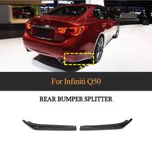 For Q50 Car Rear Bumper Splitter Diffuser For Infiniti Q50 2014 - 2017 Carbon Fiber Car Spoiler Splitter Apron 2024 - buy cheap