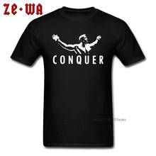 Cool Men T-shirt Arnold Schwarzenegger Conquer Male T Shirt Letter Simple Design Tshirt Father Day Gift Tops Printed Tees Cotton 2024 - buy cheap