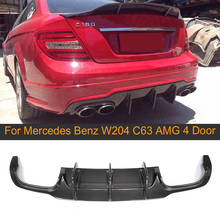 For C Class Carbon Fiber Car Rear Bumper Lip Spoiler Diffuser for Mercedes Benz W204 C63 AMG 4 Door Only 09-14 Two Style 2024 - buy cheap