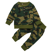 Conjunto de ropa para bebés recién nacidos, Tops y pantalones con estampado de camuflaje, 6, 12, 18, 24 meses, 3 años, 2020 2024 - compra barato