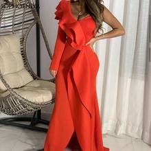 New Arrival One shoulder evening dress Party Robe de soiree abendkleider 2021 Arabic Dubai long dress evening gown dress 2024 - buy cheap