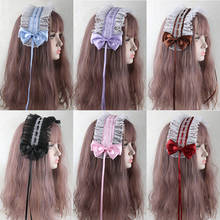 Heydress Lolita Dimensional Girl Cute Soft Sister Headband All-match Multicolor Hair Accessories Lace Trim Bowknot Hairpin 2024 - buy cheap