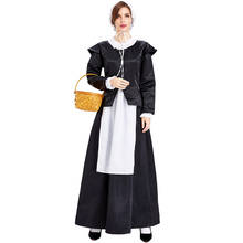 Umorden-Disfraz de mujer de Pilgrim Colonial, traje de sirvienta de granja para adultos, traje de fiesta de Acción de Gracias de Halloween 2024 - compra barato