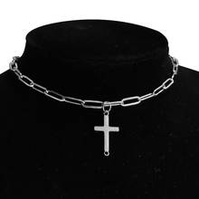 Rock Stainless Steel Choker Necklace Box Chain On The Neck Punk Jewelry Mujer Key Lock Cross Pendant Necklace For Women Gift 2024 - buy cheap