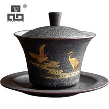 TANGPIN-taza de té de cerámica gaiwan, hecha a mano, turen kungfú chino, juego de tazas para té 2024 - compra barato