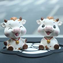 Shaking Head Cow Car Ornament Cute Car Interior Accessories Couple Doll Car Interior Decoration Car Dashboard Toys 2024 - buy cheap