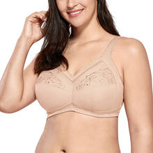 Sujetador reductor de talla grande para mujer, sostén de cobertura completa, sin relleno, bordado Floral, sujetador de bolsillo para Mastectomy sin aros, 38, 40, 42, 44 F 2024 - compra barato