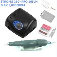 NEW 50000RPM Authent 65W Electric Nail Drill Machine Strong 210 PRO 105LN 2.35mm Model Manicure Pedicure Nail File Bit 2024 - buy cheap