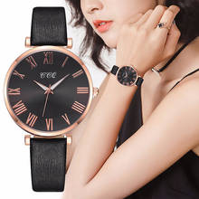 Лидер продаж женские кожаные красочные римские часы с циферблатом роскошные женские кварцевые часы CCQ подарок часы Relogio Feminino 2024 - купить недорого