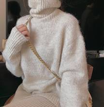 Suéter de cuello alto para mujer, jerseys de moda coreana, manga de murciélago, ropa de invierno de talla grande, suéter de punto, 2020 2024 - compra barato