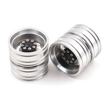 2PCS CNC Metal Alloy Rear Wheel Hub Rim for 1/14 Tamiya RC Car Tow Drag Trailer Truck Man Scania 2024 - buy cheap