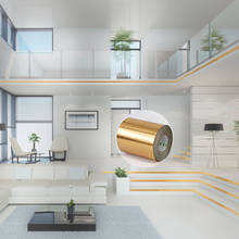 Adesivos auto-adesivo para ponto e azulejos, linhas decorativas de teto 5m, folha de ouro escovado, à prova d'água, adesivo de parede 2024 - compre barato