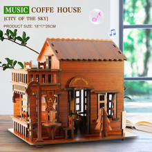 3D Wooden Puzzle Model Coffe House DIY Handmade  Mechanical for Children Adult Kit Mechanical Game Assembly 2024 - buy cheap