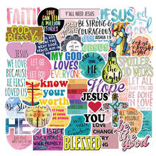 50 Pcs Jesus Christian Stickers Laptop Waterproof Sticker Pack Faith Wisdom Words Decal for Water Bottle Car Luggage Fridge Bike 2024 - buy cheap