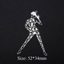3pcs/lot Unique Dancer 316L Stainless Steel DIY Earring Charms Wholesale For Jewelry Making Charm for Necklace Making Never Rust 2024 - buy cheap