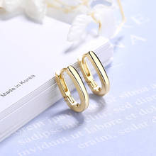 Gold Color Geometric Oval Small Hoop Earrings For Women Korean Vintage O Shape  Handmade Earrings Party Accessories Jewelry 2021 2024 - buy cheap