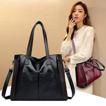 Korean Simple Large Capacity Soft Leather Bag For Women Fashion One Shoulder Messenger Bag Versatile Fashion Handbag Tote Bag 2024 - buy cheap